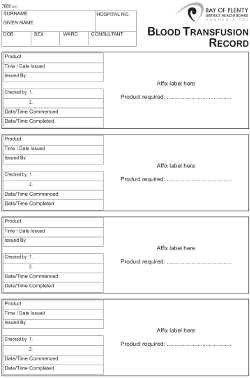 Blood Transfusion Record