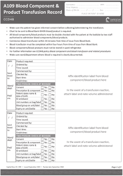 Pre-transfusion checklist Pre-transfusion checklist