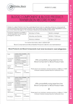 MidCentral Blood Products Administration Checklist