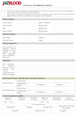 Immunoglobulin pre-approval form
