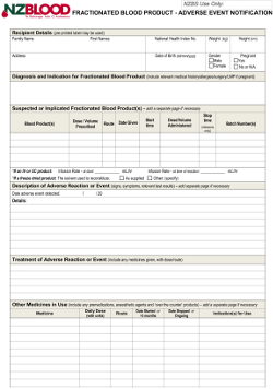 click to download the Form for reporting reactions to fractionated products